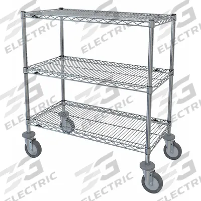 METRO Wire Shelving Unit: 60 in x 36 in x 39 7/8 in, Dry, Split Sleeve, 2 Shelves - Mobile Wire Shelving for Dry Use
