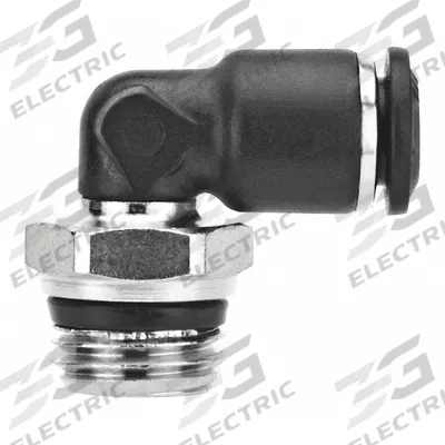 AIGNEP USA Push-Fit Elbow Fitting: 14 mm OD x 3/8 in Pipe Size - Nylon & Nickel-Plated Brass Tube Fittings