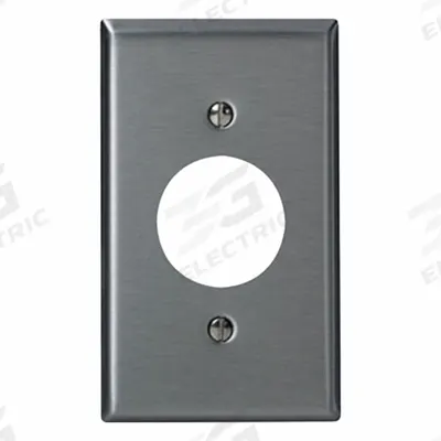 LEVITON Wall Plate: Single Circular Opening, 1 Gang, Silver - General Purpose Wall Plates