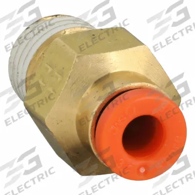 SMC Push-Fit Adapter Fitting: 1/8 in OD x 1/16 in Pipe Size, Push-to-Connect x MNPT - Polybutylene & Brass Tube Fittings