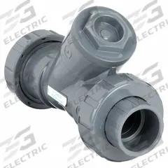 HAYWARD True Union Y Check Valve: Piston, Y-Style Valve Body, 2 in Pipe Size, Socket x Socket, PVC (MPN YC10200SU). Key specifications — Brand: HAYWARD.