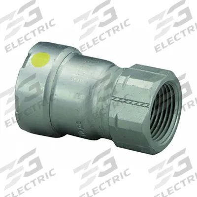 VIEGA MEGAPRESS Crimp Adapter Fitting: 2 in Pipe x 1 1/4 in Pipe Size, Press-fit x FNPT - Gas Steel Press Pipe Fittings