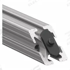 Joining Plate: 45° Support, 10 Series, 12 in x 1 in x 1 in, For 17/64 in Slot Wd, 2 Holes, Gray (MPN 2570). Key specifications — Material: Aluminum; Mounting Type: Slide-In; Brand: 80/20; Finish: Anodized.