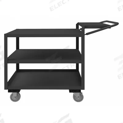 APPROVED VENDOR Utility Cart: 1,200 lb, 3 Shelves, 55 in L x 31 in W x 39 in H Overall Dim - Order-Picking Utility Carts with Lipped & Flush Metal Shelves
