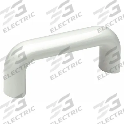 ELESA Pull Handle: Threaded Holes, Plastic, White, M6 Screw Size, 0.67 in - Standard Pull Handles