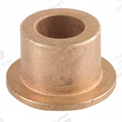 Flanged Sleeve Bearing: Bronze, SAE 841, 1 in Bore, 1 1/4 in OD, 1 in Lg, USDA H-1 Approved, 3 PK (MPN ECOF162016). Key specifications — System of Measurement: Inch; Lubricant Material: USDA H-1 Approved; Material Grade: SAE 841; Flange Type: Flanged; Brand: BUNTING BEARINGS.