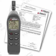 TRIPLETT HANDHELD HUMIDITY METER: Onboard, Included, Ambient Temp, 7 in x 2 in x 1 in, -4°F to 122°F (MPN RHT32-NIST). Key specifications — attr1107597: TRIPLETT; attr1134764: Included.