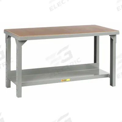 LITTLE GIANT Workbench: Adj Ht, Hardboard Over Steel, 72 in x 36 in - Workbenches with Lower Shelves
