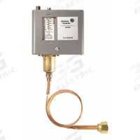 High Pressure Control: High Limit, Manual Reset, 200 psi to 610 psi, Open on Rise, SPST (MPN P70DA-400C). Key specifications — Brand: JOHNSON CONTROLS; Manufacturer Part Number: P70DA-400C; Contact Form: SPST; Rated Voltage: 120V AC; Switch Action: Open on Rise.