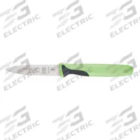 MERCER CUTLERY Paring Knife: Sharp Edge, 3 in Overall Lg, Steel Blade, Green Handle, Stamped, Green (MPN M23930GR). Key specifications — Sub-brand: Millennia Colors; Brand: MERCER CUTLERY; Blade Material: Steel; Blade Type: Sharp Edge; Forged/Stamped: Stamped; Handle Color: Green; Handle Material: Santoprene/Polypropylene; Knife Type: Paring Knife.
