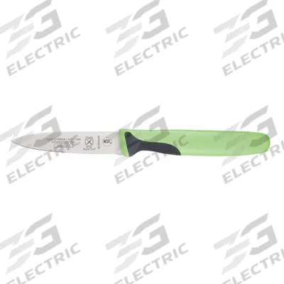 MERCER CUTLERY Paring Knife: Sharp Edge, 3 in Overall Lg, Steel Blade, Green Handle, Stamped - Paring Knives