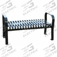 THOMAS STEELE Outdoor Bench: Carnival, 46 in Overall Lg, 18 in Overall Ht, Black, Black, Surface (MPN CRF-4-VS-MBL). Key specifications — Manufacturer Part Number: CRF-4-VS-MBL; Brand: THOMAS STEELE; Frame Color: Black; Product Type: Outdoor Bench; Seat Color: Black; Series: Carnival.