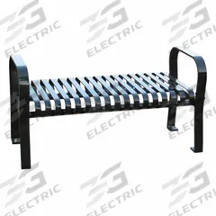 THOMAS STEELE Outdoor Bench: Carnival, 46 in Overall Lg, 18 in Overall Ht, Black, Black, Surface (MPN CRF-4-VS-MBL). Key specifications — Manufacturer Part Number: CRF-4-VS-MBL; Brand: THOMAS STEELE; Frame Color: Black; Product Type: Outdoor Bench; Seat Color: Black; Series: Carnival.