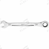 MILWAUKEE Combination Wrench: Steel, Chrome, 24 mm Head Size, 12 3/8 in Overall Lg, Std (MPN 45-96-9324). Key specifications — attr309600: 24 mm; attr309611: Chrome; attr309610: Steel; attr309604: No; attr309612: No; attr309613: No; attr324932: MILWAUKEE.