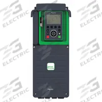 SCHNEIDER Variable Frequency Drive: In Phase Three, Out Phase Three, 15 hp, IP20, No Bypass, Compact (MPN ATV630D11N4). Key specifications — Style: Compact; Color: Black/Blue/Gray; Output Phase: Three.