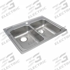 JUST MANUFACTURING Bowl Drop-In Sink: 29 in Overall Lg, 22 in Overall Wd, 5 1/2 in Bowl Dp, 2 Bowls (MPN DLADA2128A552-J). Key specifications — Brand: JUST MANUFACTURING; Color Family: Silver/Gray.
