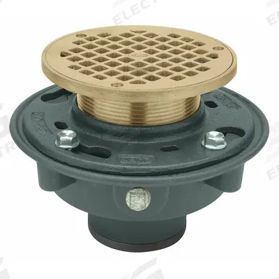 ZURN Floor Drain: 8 3/8 in Overall Dia, 8 3/8 in Grate Size, 3 in Nominal Pipe Size - General Purpose Floor Drains