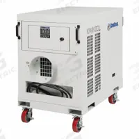KWIKOOL Portable Air Conditioner: 3,000 sq ft – 3,600 sq ft, 60,000 BtuH, 460V AC, Cooling/Heating (MPN KPO5-43H-3). Key specifications — Compatible Location: Indoor/Outdoor; Voltage: 460V AC; Includes Air Filter: Air Filter Included; Brand: KWIKOOL.