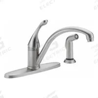 DELTA Kitchen Faucet: Collins, Brass, Single-Post, Deck, 4 Mounting Holes, 1.8 gpm Flow Rate, Lever (MPN 440-SS-DST). Key specifications — Series: Collins; Brand: DELTA.