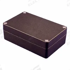 HAMMOND Enclosure: Die-Cast Aluminum, 4 in x 3 in x 2 in, NEMA 1/12/13/4/4X, Solid Cover, Screw On (MPN 1550Z107BK). Key specifications — Brand: HAMMOND; Closure Method: Screws; Enclosure Material: Die-Cast Aluminum; Knockouts: Not Included.