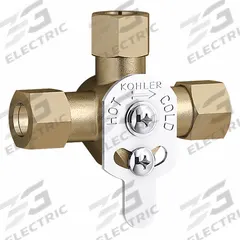 KOHLER Mixing Valve: For 24154 Series Series, Use with Hot/Cold Water, Brass, Unfinished (MPN K-24154-RP). Key specifications — Compatible Series: 24154 Series; For Water Temperature: Hot/Cold; Compatible Brand: Kohler®; Product Type: Mixing Valve; Includes: Compression Sleeves; Material: Brass.