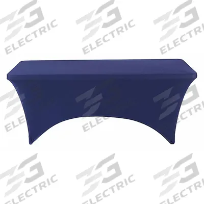 APPROVED VENDOR Table Cover: Rectangle, Blue, 30 in Overall Lg, 72 in Overall Wd - Stretch Table Covers
