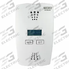MACURCO IAQ Carbon Dioxide Detector: Custom Calibration/End of Life Notification, Carbon Dioxide (MPN IAQ-CO2-D-W). Key specifications — Manufacturer Part Number: IAQ-CO2-D-W; Brand: MACURCO; Digital Display Screen Type: LCD; Features: Adjustable Setpoints; PPM Accuracy: 10ppm; Testing Functions: Indoor Air Quality; Alert Type: Digital Display; Gases Detected - NEW: Carbon Dioxide.