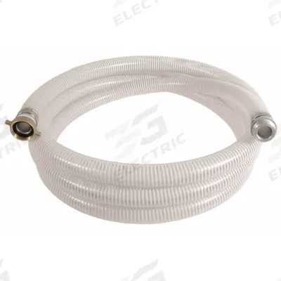 APPROVED VENDOR Suction and Discharge Hose: 1 in Hose Inside Dia., 90 psi, Clear/White - PVC Water Suction & Discharge Hose Assemblies with PVC Helix Reinforcement