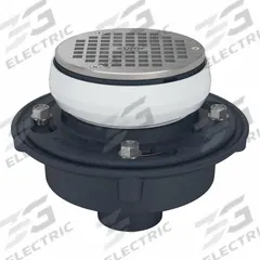 ZURN Shower Drain: 9 7/8 in Overall Dia, 5 in Grate Size, 3 in Nominal Pipe Size, Push On, Cast Iron (MPN ZS415-3NL-5BZ1-DP). Key specifications — Color: Silver; Connection Type: Push On; Brand: ZURN; Includes: Decorative polished top.