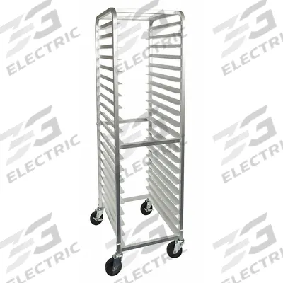 CRESTWARE Pan Rack: 20 Slots, 3 in Betw Shelves, 20 in Wd, 69 in Ht, 26 in Dp, Aluminum - Standard-Duty End-Loading Sheet Pan Racks