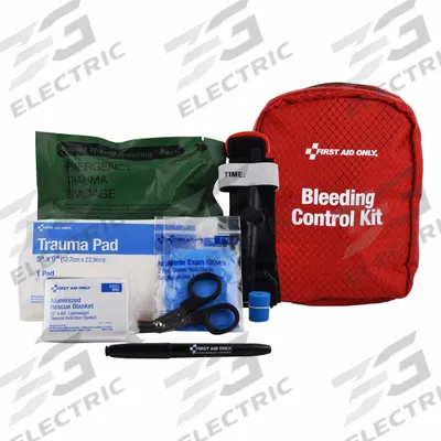 FIRST AID ONLY Bleeding Control Kit: Plastic Bag, 1 People Served - Bleeding Control Kits