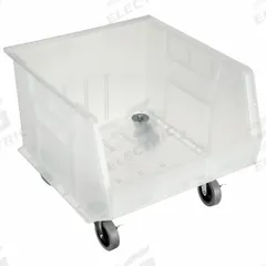 QUANTUM STORAGE SYSTEMS Hang and Stack Bin: 18 in Overall Lg, 16 1/2 in x 11 in, Clear (MPN QUS275MOBCL*). Key specifications — Mobility: Mobile; Material: Plastic; Brand: QUANTUM STORAGE SYSTEMS; Stackable: Stacking Capable.