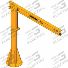 TIGER TRACK Jib Crane: Foundationless, 1,000 lb Load Capacity, 10 ft Overall Beam Lg (MPN 350F-1000-10-12). Key specifications — Beam Type: Open Beam; Base Mount Type: Foundationless; Body Material: Steel; Brand: TIGER TRACK; Power Source: Manual; Mount Type: Foundationless; Lifting Capacity: Up to 2,000 lbs.