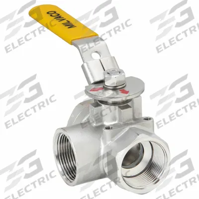 MILWAUKEE VALVE Manual Three-Way Ball Valve: 1 1/4 in, CF8M Stainless Steel, L Flow - L-Port Stainless Steel Ball Valves