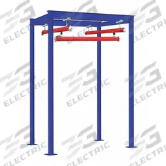 DEMAG Crane Monorail Kit: 2,200 lb Load Capacity, 10 19/32 ft Ht Under Beams, 13 ft Post Ht (MPN FWS-40606). Key specifications — Body Material: Steel; Manufacturer Part Number: FWS-40606; Brand: DEMAG; Includes: (2) 6 m Runways.