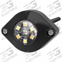 ECCO LED Warning Light: Concealed Warning Light, Amber/Red, 1 1/2 in Overall Wd, 1 1/8 in Overall Ht (MPN ED9015AR). Key specifications — Operating Voltage: 12-24V DC; Number of Flash Patterns: 69; Electrical Connection: Blunt Cut Wires; Mount Type: Bezel; Brand: ECCO.