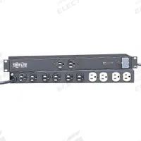 TRIPP LITE Surge Protected Power Distribution Unit: 120V AC, 12 Outlets, NEMA 5-15R, Non-Metered (MPN ISOBAR 12 ULTRA). Key specifications — Plug Type: NEMA 5-15P; Brand: TRIPP LITE; Maximum Input Voltage: 120V AC; Receptacle Type: NEMA 5-15R; Mounting Location: Horizontal Rack; Facing: Front.