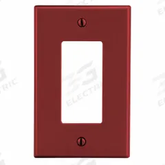 HUBBELL Wall Plate: Decorator-Rocker, 1 Gang, Red, Midsize Size (MPN PJ26R). Key specifications — Brand: HUBBELL; Material: Polycarbonate.