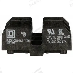 SQUARE D Fuse Block: For Control Transmer Type, (2) Rejection Fuse Clip/Non-Rejection Fuse Clip (MPN 9070FB3A). Key specifications — Accessory Type: Fuse Block; Brand: SQUARE D; Compatible with Series: T; For Transformer Type: Control; Manufacturer Part Number: 9070FB3A.