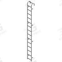 COTTERMAN Straight Ladder: 13 ft Ladder Size, Steel, 300 lb Load Capacity, 57 lb Wt, 13 Rungs (MPN ST13AL C1). Key specifications — Color: Gray; Brand: COTTERMAN; Included Features: Side Rail Bumpers.