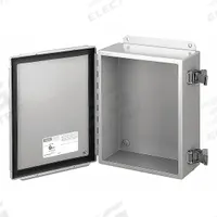 HOFFMAN Enclosure: 304 Stainless Steel, 6 in x 4 in x 4 in, NEMA 12/3R/4/4X, Solid Cover, Clamp On (MPN A6044NFSS). Key specifications — Brand: HOFFMAN; Closure Method: Clamps; Enclosure Material: 304 Stainless Steel; Knockouts: Not Included.