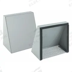 HOFFMAN Fan Shroud Kit: Protects Enclosure Openings from Rain, Sleet and Snow, Steel (MPN T4S3R). Key specifications — Finish: Powder Coated; Brand: HOFFMAN; Accessory Type: Fan Shroud Kit; Application: Protects Enclosure Openings from Rain, Sleet and Snow; Material: Steel.