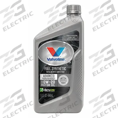 VALVOLINE Engine Oil: Synthetic, 1 qt Size, Bottle, 0W-20 - Gasoline Engine Oil