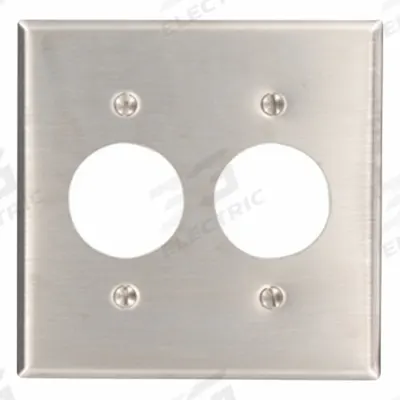LEVITON Wall Plate: Single Circular Opening, 2 Gang, Silver - General Purpose Wall Plates