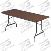ICEBERG Folding Table: Rectangle Table Shape, Walnut Tabletop, 30 in Dp, 72 in Wd, 29 in, Brown (MPN 55424). Key specifications — attr1035217: Silver; attr1035250: Walnut; attr1035202: ICEBERG.