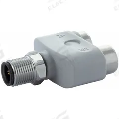 MURRELEKTRONIK T-Coupler: M12 Male Straight, 5 Pole to (2) M12 Female Straight, 5 Pole, T-Style (MPN 7024-41151-0000000). Key specifications — Connector Style: T-Style; IP Rating: IP69K; Convert From: M12 Male Straight, 5 Pole; Convert To: (2) M12 Female Straight, 5 Pole; Brand: MURRELEKTRONIK.