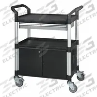 APPROVED VENDOR Enclosed Cart: Enclosed, 400 lb Max Load Capacity, 3 Shelves, 39 1/2 in Overall Ht (MPN 35KT34). Key specifications — NSF Certified: No; Brand: APPROVED VENDOR; Caster Type: (2) w/Brake; Enclosed/Open/Partially Enclosed: Enclosed; Color: Black; Material: Fiberglass/Plastic; Product Type: Enclosed Cart.