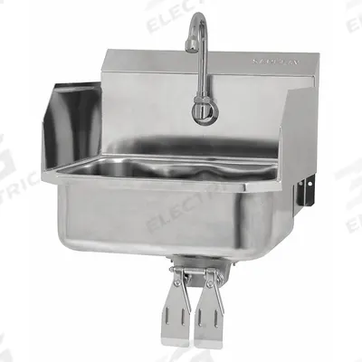 SANI-LAV Hand Wash Sink Kit: 1 Stations, 5 in Bowl Dp, 14 in Bowl Lg, 11 in Bowl Wd - One-Station Wall-Mounted Hand Sinks with Faucets