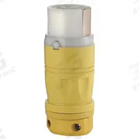 LEVITON Locking Connector: Non-NEMA, Yellow, 125V AC, 50 A Current Rating, 3 Poles, 4 Wires (MPN 6364CR). Key specifications — Brand: LEVITON.