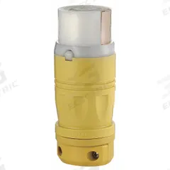 LEVITON Locking Connector: Non-NEMA, Yellow, 125V AC, 50 A Current Rating, 3 Poles, 4 Wires (MPN 6364CR). Key specifications — Brand: LEVITON.